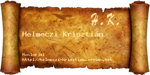 Helmeczi Krisztián névjegykártya